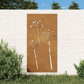 Patio Wall Decoration 41.3"x21.7" Corten Steel Flower Design