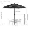 9Ft 3-Tiers 24LEDS Patio Umbrella Black