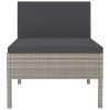 Patio Chairs 3 pcs with Cushions Poly Rattan Gray