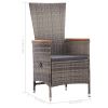 Patio Chairs 2 pcs with Cushions Poly Rattan Gray