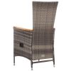 Patio Chairs 2 pcs with Cushions Poly Rattan Gray