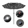 9Ft 3-Tiers 24LEDS Patio Umbrella Black