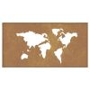 Patio Wall Decoration 41.3"x21.7" Corten Steel World Map Design