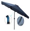 Outdoor Patio Umbrella 10FT(3m) WITH FLAP ; 8pcs ribs; with tilt ; with crank; without base; grey/Anthracite; pole size 38mm(1.49inch)
