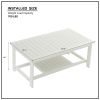 HIPS All-Weather Coffee Table, Outdoor / Indoor Use All Weather Hips 2 Tier Patio Adirondack Coffee Table, White