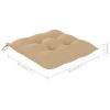 Patio Chairs with Beige Cushions 6 pcs Solid Teak Wood