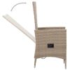 Patio Chairs 2 pcs with Cushions Poly Rattan Beige