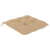 Patio Chairs with Beige Cushions 6 pcs Solid Teak Wood