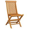 Patio Chairs with Beige Cushions 6 pcs Solid Teak Wood
