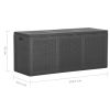 Patio Storage Box 71.3 gal Black PP Rattan