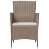 Patio Chairs with Cushions 4 pcs Poly Rattan Beige