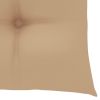 Patio Chairs with Beige Cushions 2 pcs Solid Teak Wood