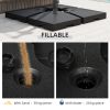 Outsunny 4 Pieces Cantilever Patio Umbrella Base, Outdoor Offset Umbrella Weights, 176 lbs Capacity Water or 264 lbs Capacity Sand Plates Set, Black