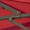 Outsunny Patio Umbrella 15' Steel Rectangular Outdoor Double Sided Market with base, Sun Protection & Easy Crank for Deck Pool Patio, Wine Red