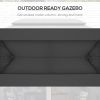 Outsunny 10' x 13' Patio Gazebo, Outdoor Gazebo Canopy Shelter with Netting, Vented Roof, Steel Frame for Garden, Lawn, Backyard, and Deck, Dark Gray