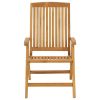Reclining Patio Chairs with Cushions 2 pcs Solid Wood Teak