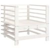 Patio Chairs with Cushions 2 pcs White Solid Wood Pine