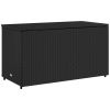 Patio Storage Cabinet Black 43.3"x21.7"x23.8" Poly Rattan