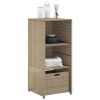 Patio Storage Cabinet Beige 19.7"x21.7"x45.3" Poly Rattan