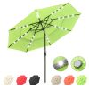 10Ft 3-Tiers 32LEDS Patio Umbrella Fruit Green