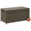 Garden Storage Box with Wheels Gray 50.2 Gal Poly Rattan