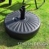 75.3 lbs. Fillable Capacity HDPE Plastic Market Patio Umbrella Base in Black