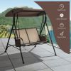 2-Person Patio Swing with Adjustable Canopy and 2 Storage Pocket