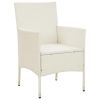 Patio Chairs with Cushions 4 pcs Poly Rattan White