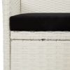 Patio Chairs with Cushions 4 pcs Poly Rattan White