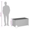Garden Storage Box with Wheels Gray 50.2 Gal Poly Rattan
