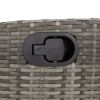 Reclining Patio Chairs 2 pcs with Cushions Gray Poly Rattan