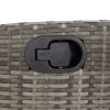 Reclining Patio Chair with Cushions Gray Poly Rattan