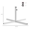 Outsunny Outdoor Universal Cross Brace Stand for Small Offset Umbrella or Large Market Umbrella, Cross Umbrella Base for Patio Umbrella, White
