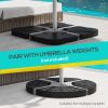 Outsunny Outdoor Universal Cross Brace Stand for Small Offset Umbrella or Large Market Umbrella, Cross Umbrella Base for Patio Umbrella, White