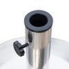 Outsunny 55lb Round Stainless Steel Outdoor Patio Umbrella Stand Base with Heavy Cement Bottom & Mirror Finish