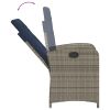 Reclining Patio Chair with Cushions Gray Poly Rattan