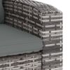 Patio Reclining Chair with Cushions Gray Poly Rattan