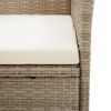 Patio Chairs 2 pcs with Cushions Poly Rattan Beige