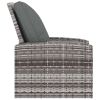 Patio Reclining Chair with Cushions Gray Poly Rattan