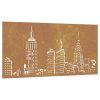 Patio Wall Decoration 41.3"x21.7" Corten Steel Skyline Design