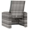 Patio Reclining Chair with Cushions Gray Poly Rattan