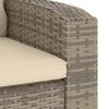 Patio Reclining Chair with Cushions Light Brown Poly Rattan