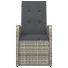 Reclining Patio Chairs 2 pcs with Cushions Poly Rattan Gray