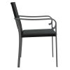 Patio Chairs with Cushions 4 pcs Black 22"x23.2"x33.1" Poly Rattan
