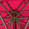 9' 2-Tier Cantilever Umbrella with Crank Handle, Cross Base and 8 Ribs, Garden Patio Offset Umbrella for Backyard, Poolside, and Lawn, Red