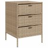Patio Storage Cabinet Beige 21.7"x23.2"x31.5" Poly Rattan