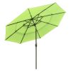 10Ft 3-Tiers 32LEDS Patio Umbrella Fruit Green