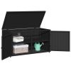 Patio Storage Cabinet Black 43.3"x21.7"x23.8" Poly Rattan