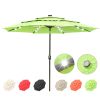 10Ft 3-Tiers 32LEDS Patio Umbrella Fruit Green