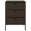 Patio Storage Cabinet Brown 21.7"x23.2"x31.5" Poly Rattan